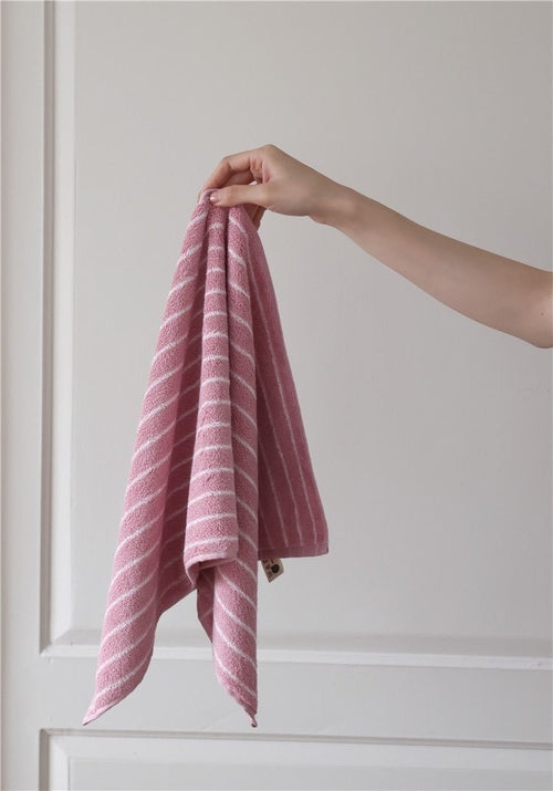 Ultra Soft Absorbent Retro Stripe Bath Towel - 100% Organic Cotton